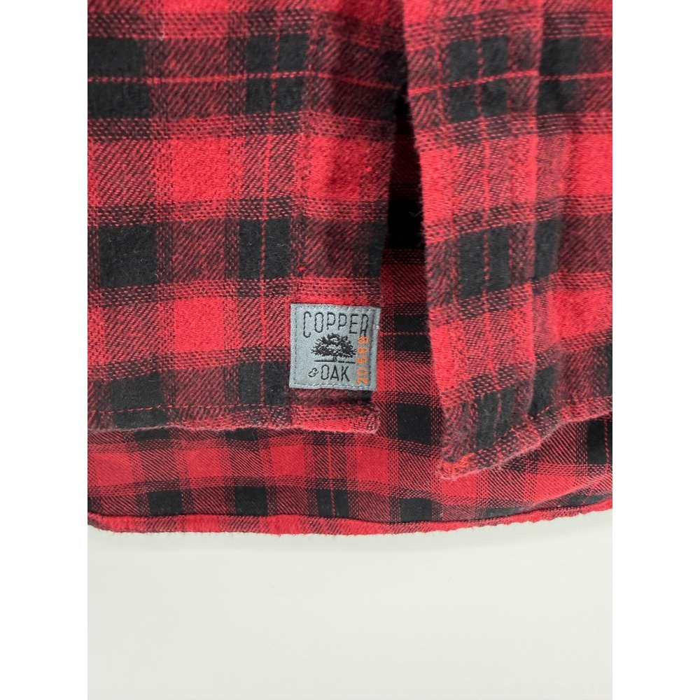 Copper & Oak Mens XL Red Black Buffalo Plaid Flannel Button Down Shirt - Picture 6 of 8